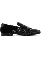 Philipp Plein rhinestone-embellished velvet loafers