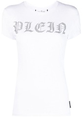 Philipp Plein rhinestone-logo snake-print T-shirt