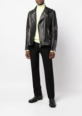 Philipp Plein Rockstud-embellished leather biker jacket