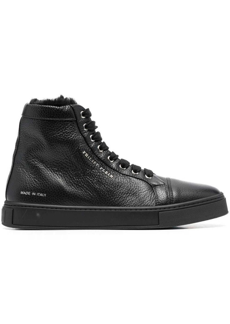 Philipp Plein shearling lined high-top sneakers