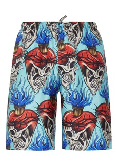 Philipp Plein Silk Shorts Love Tattoo