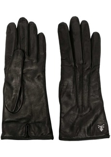 Philipp Plein Skull & Bones leather gloves