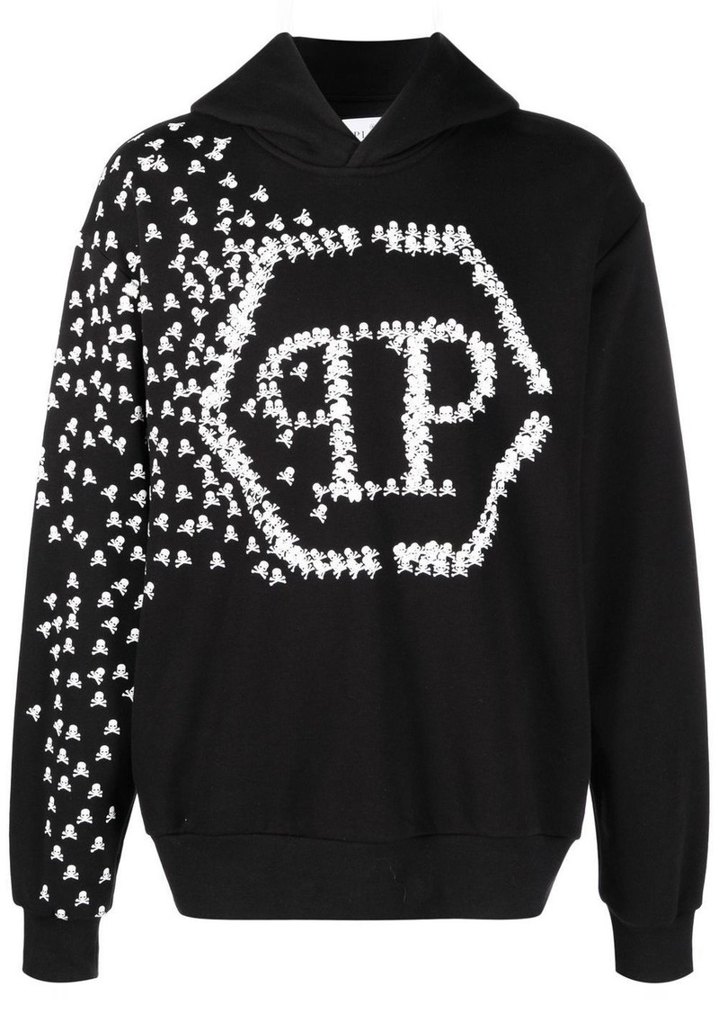 Philipp Plein Skull and Bones cotton hoodie