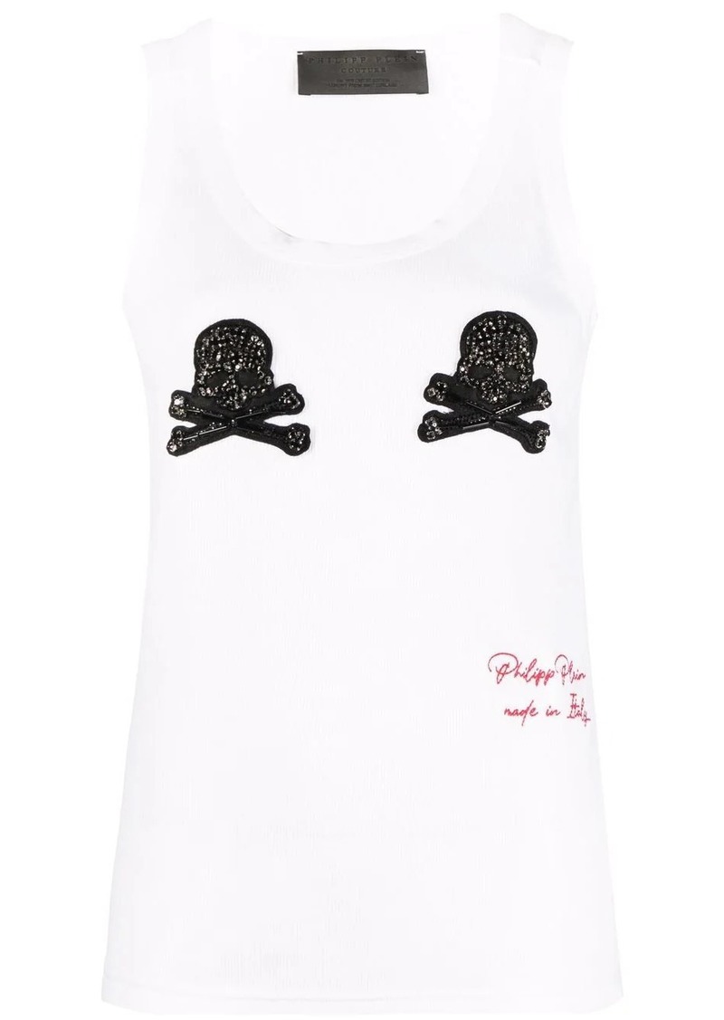 Philipp Plein skull-appliqué tank top