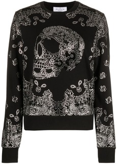 Philipp Plein skull-bandana cotton-blend sweatshirt