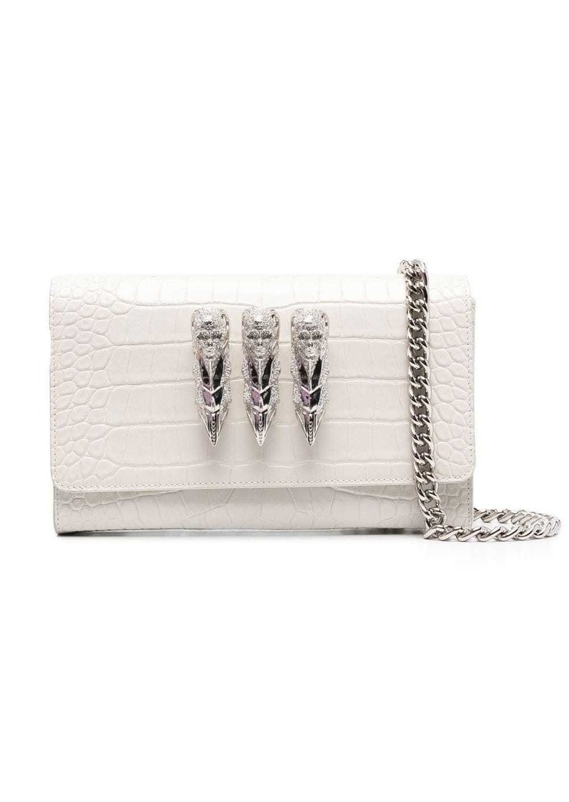 Philipp Plein skull-charm crossbody clutch bag