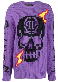 Philipp Plein SKull intarsia-knit jumper