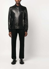 Philipp Plein Skull leather bomber jacket