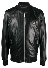 Philipp Plein Skull leather bomber jacket