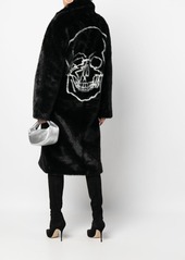 Philipp Plein skull-print faux-fur coat