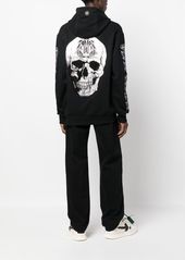 Philipp Plein skull-print logo-embroidered hoodie