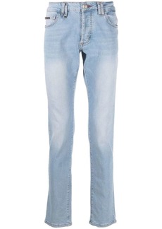 Philipp Plein Super Straight-cut stonewashed jeans