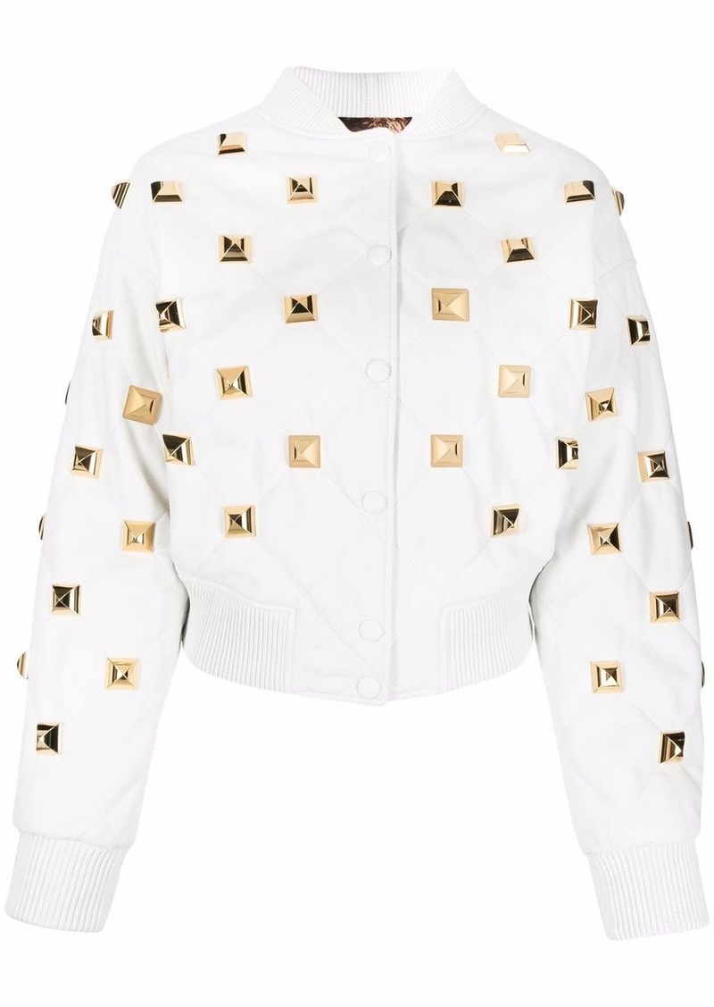 Philipp Plein studded quilted bomber jacket