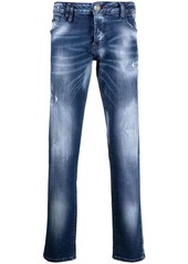 Philipp Plein Supreme Destroyed low-rise straight jeans