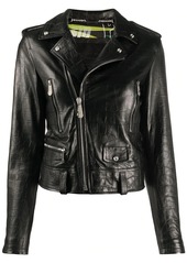 Philipp Plein signature leather biker jacket