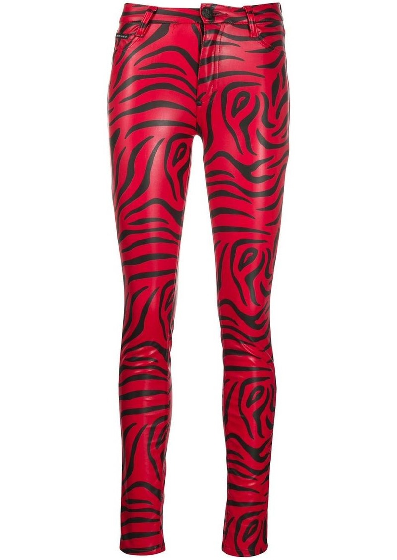 Philipp Plein zebra print skinny trousers