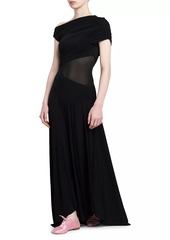 Philosophy Asymmetric Sheer-Inset Gown