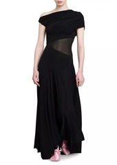 Philosophy Asymmetric Sheer-Inset Gown