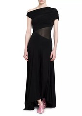 Philosophy Asymmetric Sheer-Inset Gown