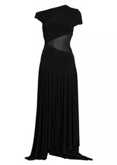 Philosophy Asymmetric Sheer-Inset Gown