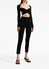 Philosophy bow-fastening cropped top