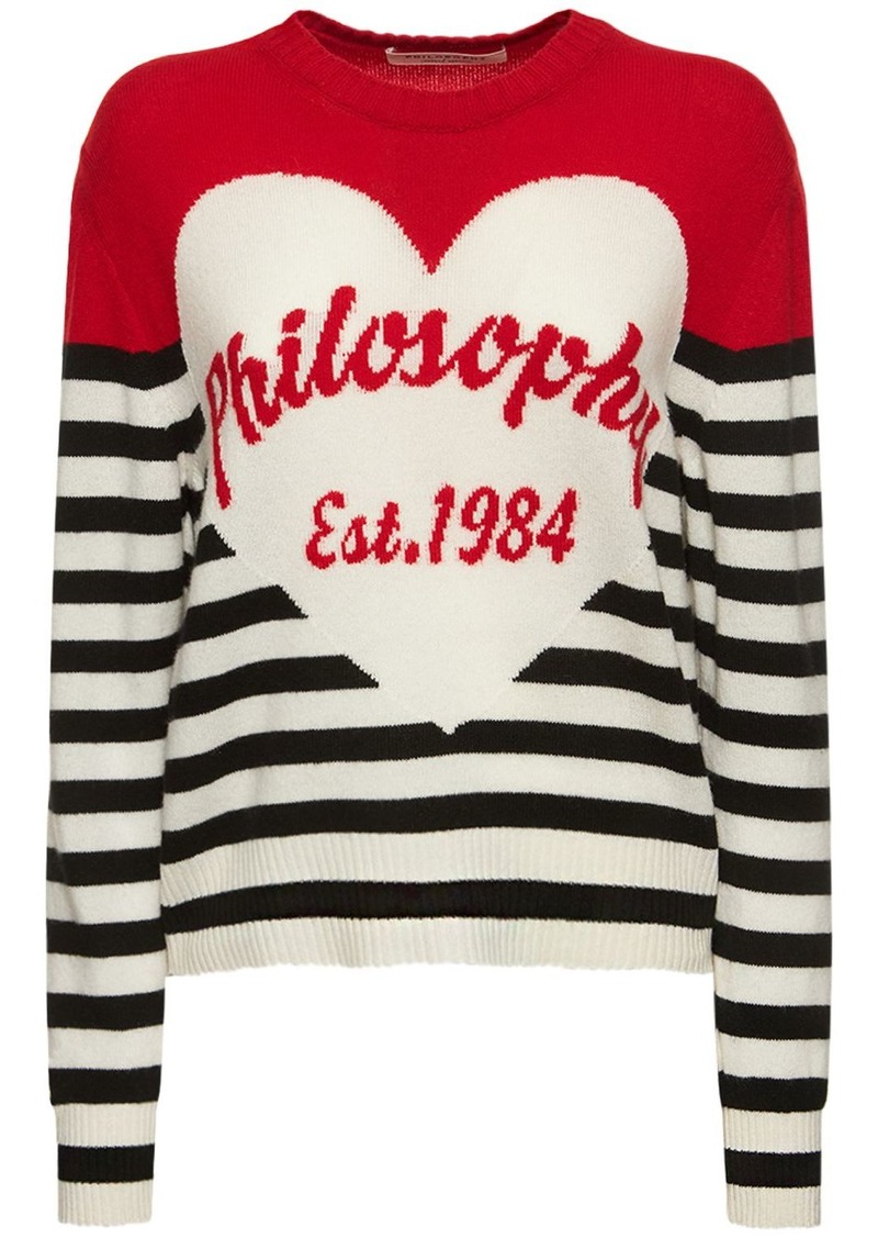 Philosophy Cashmere & Wool Logo Sweater