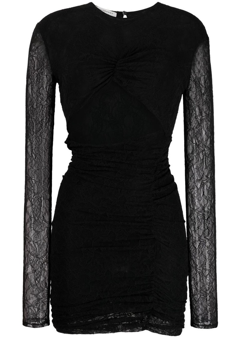 Philosophy Chantilly-lace ruched minidress