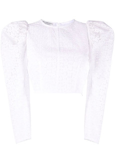 Philosophy cropped broderie-anglaise blouse