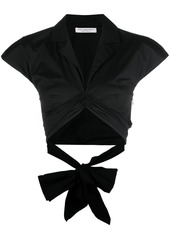 Philosophy cropped taffeta blouse