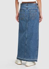 Philosophy Denim Long Skirt W/ Front Slit