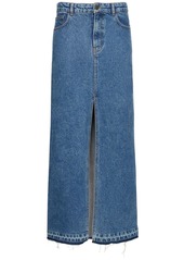 Philosophy Denim Long Skirt W/ Front Slit