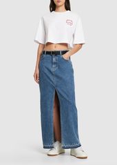 Philosophy Denim Long Skirt W/ Front Slit