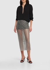 Philosophy Embellished Net Midi Skirt