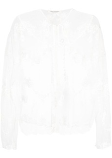 Philosophy embroidered-design sheer blouse