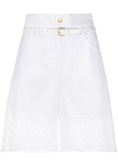 Philosophy embroidered paperbag waist shorts