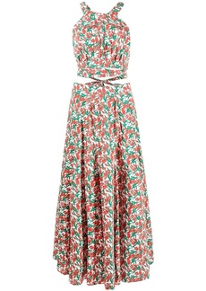 Philosophy fantasy-print cut-out waist dress