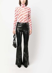 Philosophy faux-leather flared trousers