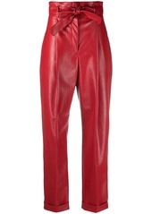 Philosophy faux-leather paperbag-waist trousers