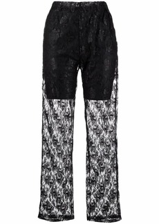 Philosophy floral lace-overlay trousers