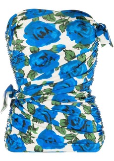 Philosophy floral-print strapless top