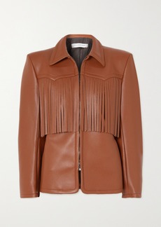 Philosophy Fringed Faux Textured-leather Jacket