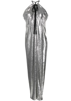 Philosophy halterneck sequined maxi dress