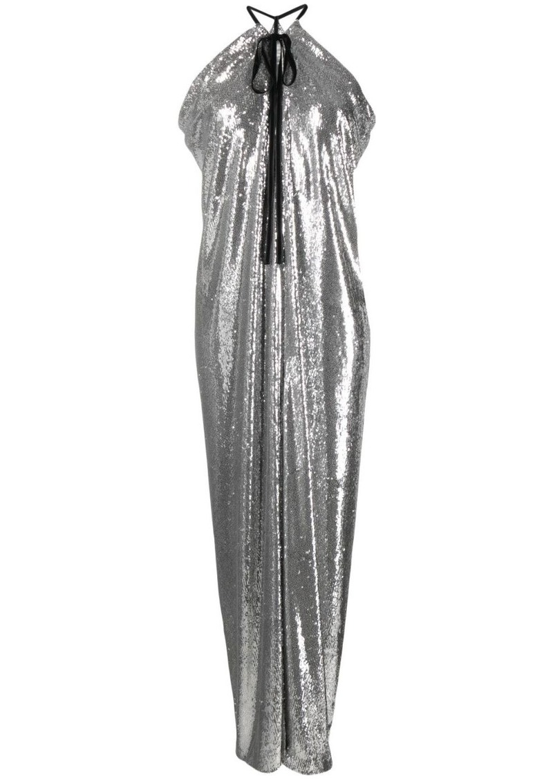 Philosophy halterneck sequined maxi dress