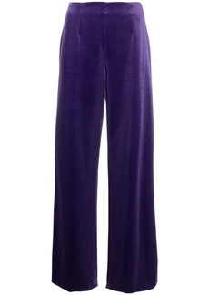 Philosophy high-waisted velour flared trousers
