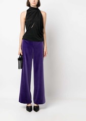 Philosophy high-waisted velour flared trousers