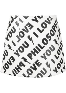 I Love You Philosophy-print miniskirt