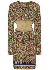Philosophy Jacquard Cotton Knit Cutout Mini Dress