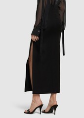 Philosophy Linen Blend Side Split Long Skirt