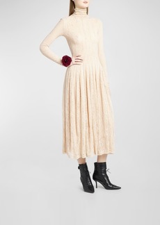 Philosophy Long Sleeve Lace-Overlay A-Line Midi Dress