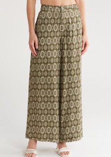 PHILOSOPHY BY RPUBLIC CLOTHING Scarf Print Wide Leg Pants in Green/Ivory Print at Nordstrom Rack
